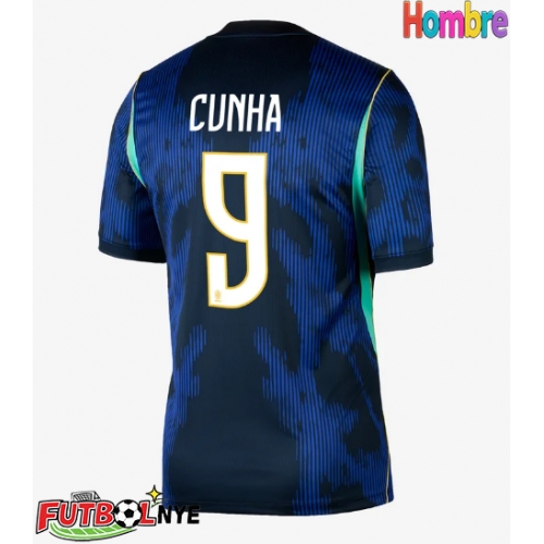 Camiseta Brasil Matheus Cunha #9 Visitante Equipación Mundial 2026 manga corta